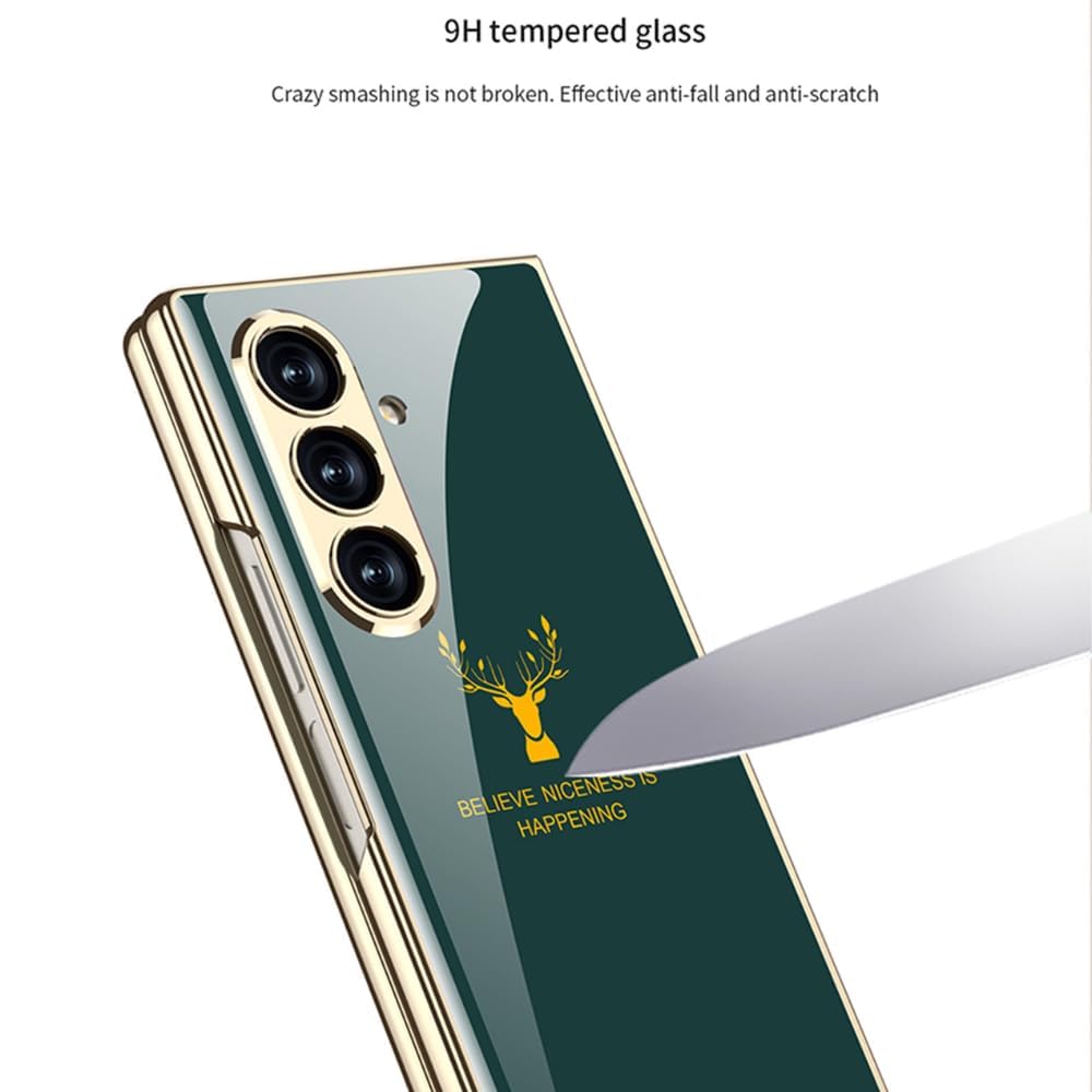 FlexArmor StagGlass Series Case for Samsung Galaxy Z Fold 7 | 9H Tempered Glass Back & Shockproof Protection