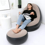 FlexArmor Premium Inflatable Lounge Chair with Foot Stool & Air Pump