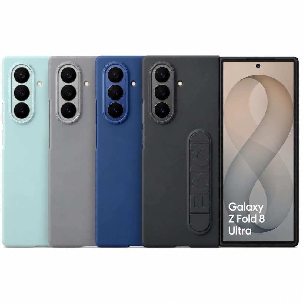Ultra Hybrid Premium Original Front and Back Case Compatible with Samsung Galaxy Z Fold 8 Ultra (2026) Case/Cover with Stand Protection | Silicone Cover with Kickstand, Black