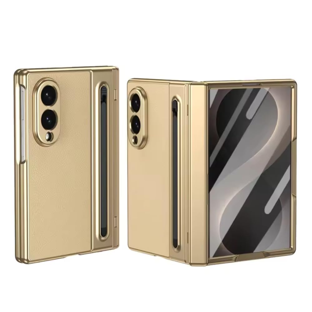 Ultra Hybrid Premium Luxury Leather Case for Samsung Galaxy Z Fold 8 (2026) | Hinge Protection Kickstand + S Pen + Tempered Glass | Slim | Scratch Resistant for Fold 8 Back Cover, Black