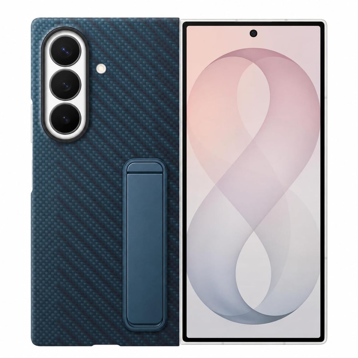 Ultra Hybrid Compatiible with New Samsung Galaxy Z Fold 8 Ultra Case with Stand (2026) Official Carbon Shield Phone, Sleek, Tough, Durable, Ultraslim, Free 2 Screen Protector, Black