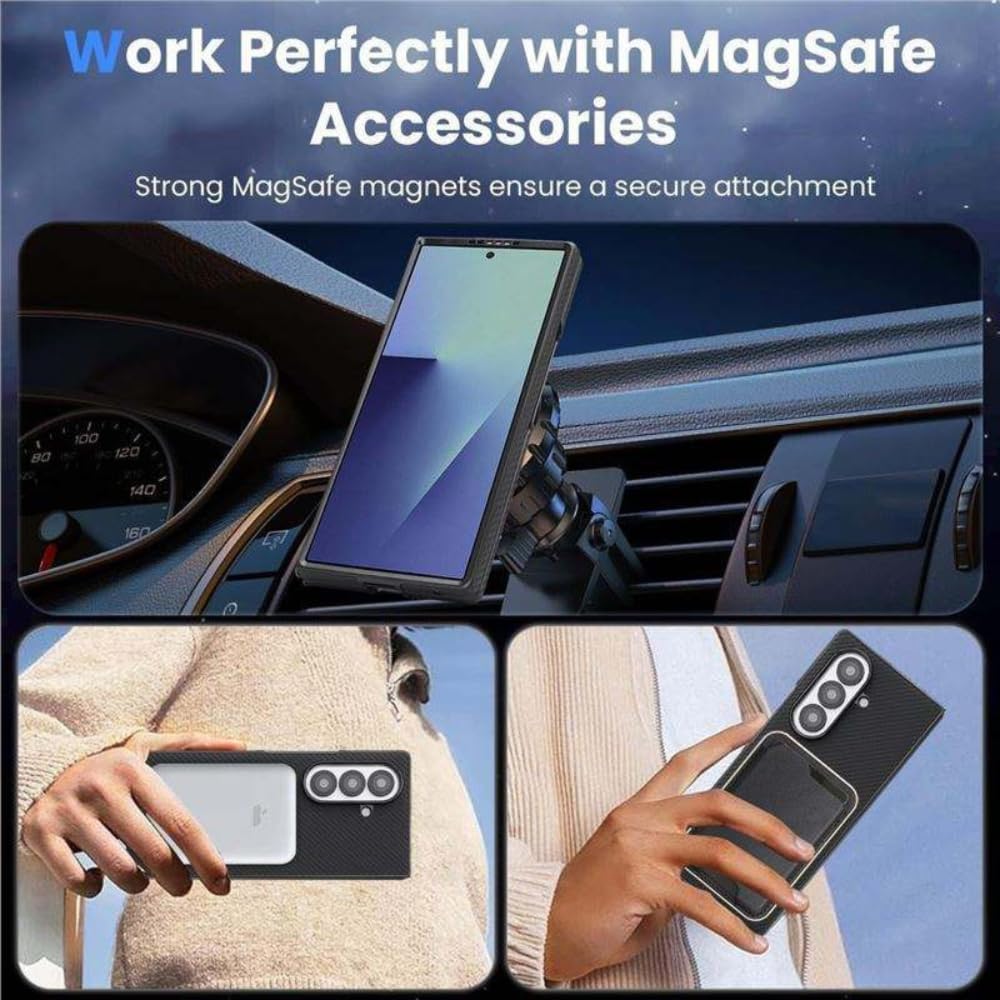 Carbon Fiber Armor Case for Samsung Galaxy Z Fold 7 – MagSafe Compatible Full Protection
