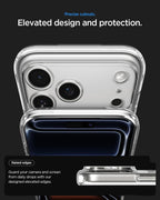 Spigen Ultra Hybrid MagFit Back Cover Case for iPhone 17 Pro, MagSafe Compatible, Air Cushion Technology - Polycarbonate + TPU | Zero One Natural Titanium