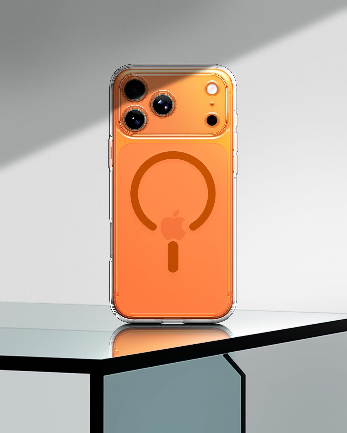 Spigen Ultra Hybrid MagFit Back Cover Case for iPhone 17 Pro, Clear Transparent, MagSafe Compatible - Polycarbonate + TPU | Clear Orange