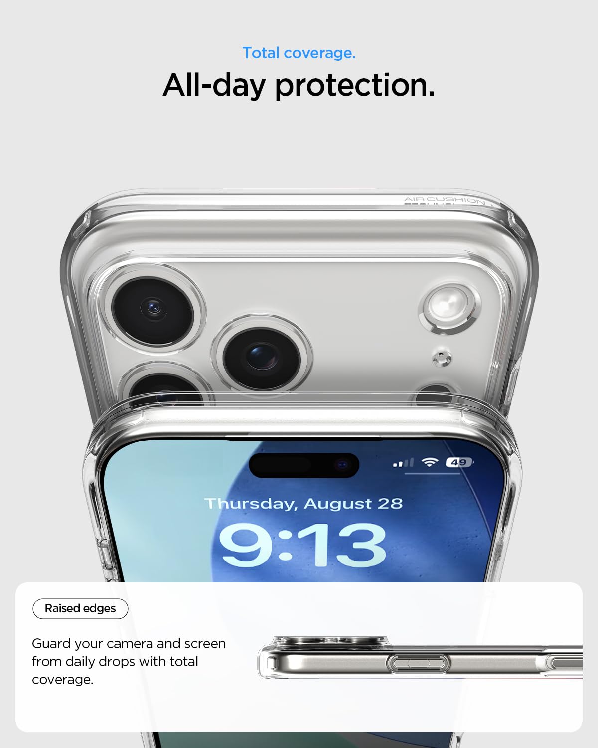 Spigen Ultra Hybrid Back Cover Case Compatible with iPhone 17 Pro (TPU + Poly Carbonate | Crystal Clear)