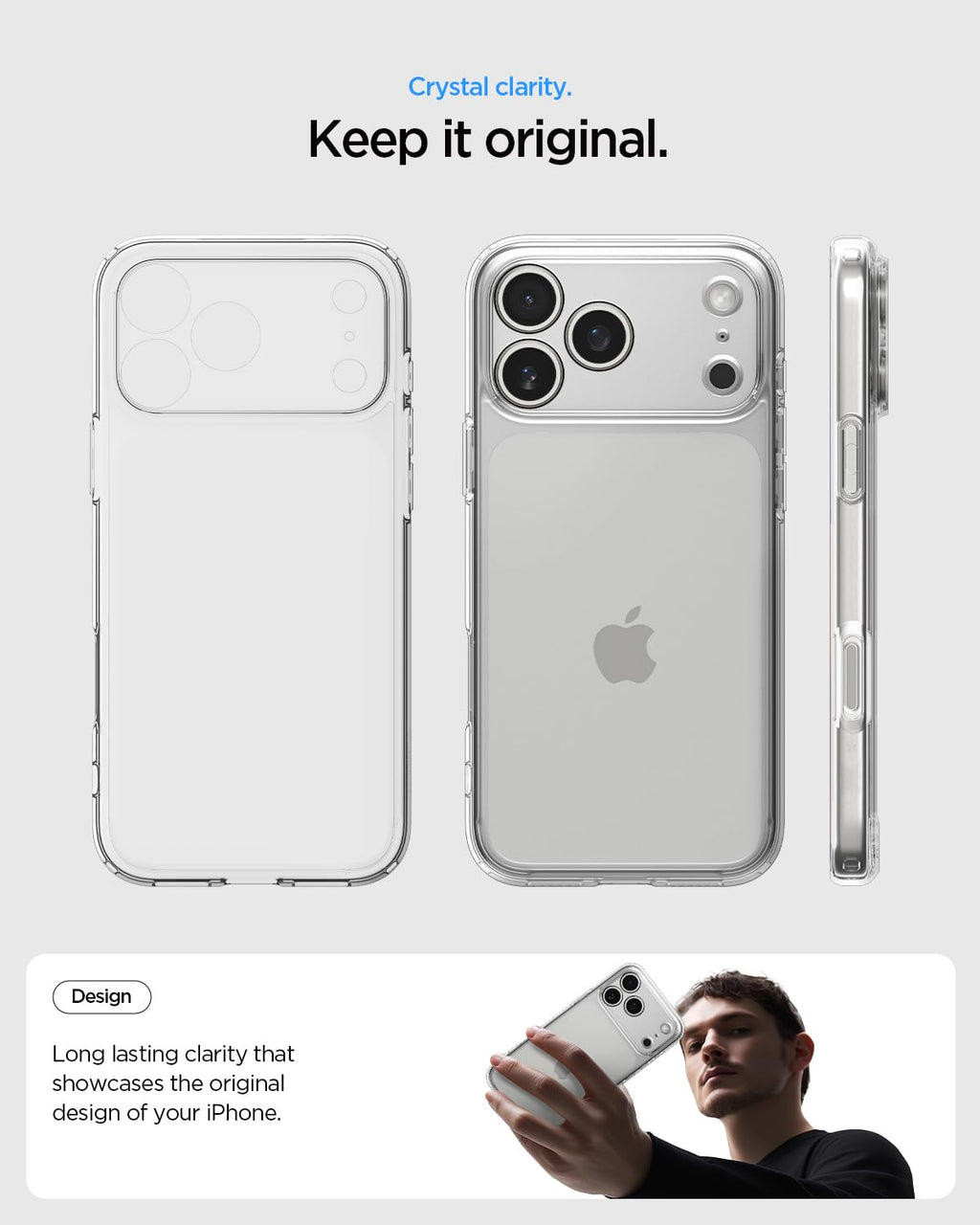Spigen Ultra Hybrid Back Cover Case Compatible with iPhone 17 Pro (TPU + Poly Carbonate | Crystal Clear)