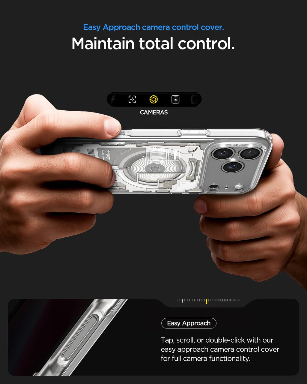 Spigen Ultra Hybrid MagFit Back Cover Case for iPhone 17 Pro, MagSafe Compatible, Air Cushion Technology - Polycarbonate + TPU | Zero One Natural Titanium