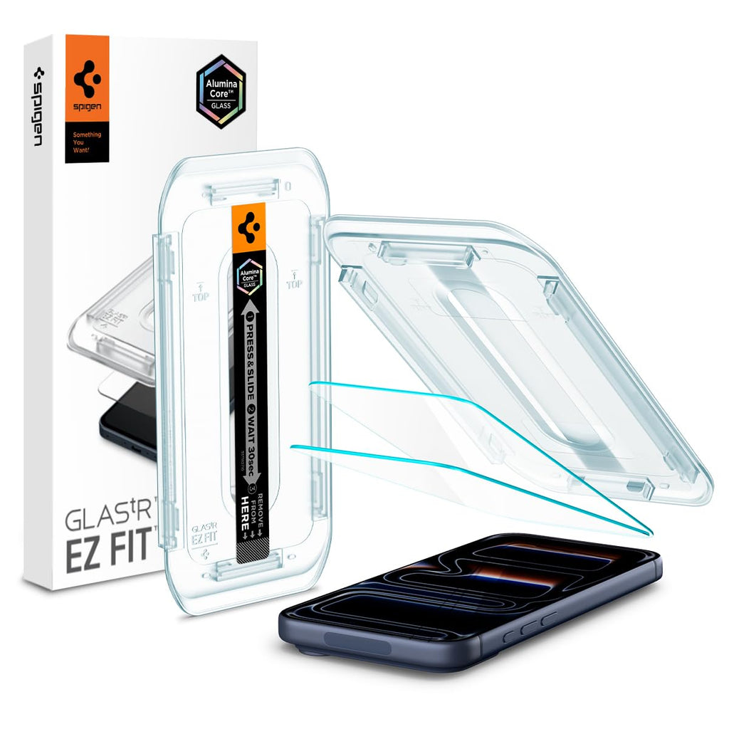 Spigen EZ Fit Tempered Glass Screen Protector Guard For iPhone 17 Pro Max / 16 Pro Max [2 Pack]