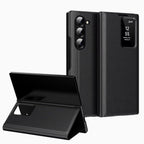 Melomon Ultra Hybrid Smart View Wallet Case for Samsung Galaxy Z Fold 6 | Flip Leather Cover with NFC Display Activation via App| Stand Feature | Magnetic Closure | Card Holder (Dark Blue)