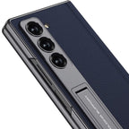 Ultra Hybrid Luxury Leather Case for Samsung Galaxy Z Fold 6 Case – with Kickstand. Includes Free Tempered Glass Screen Protector Comfortable Grip, Scratch Resistant (Black)
