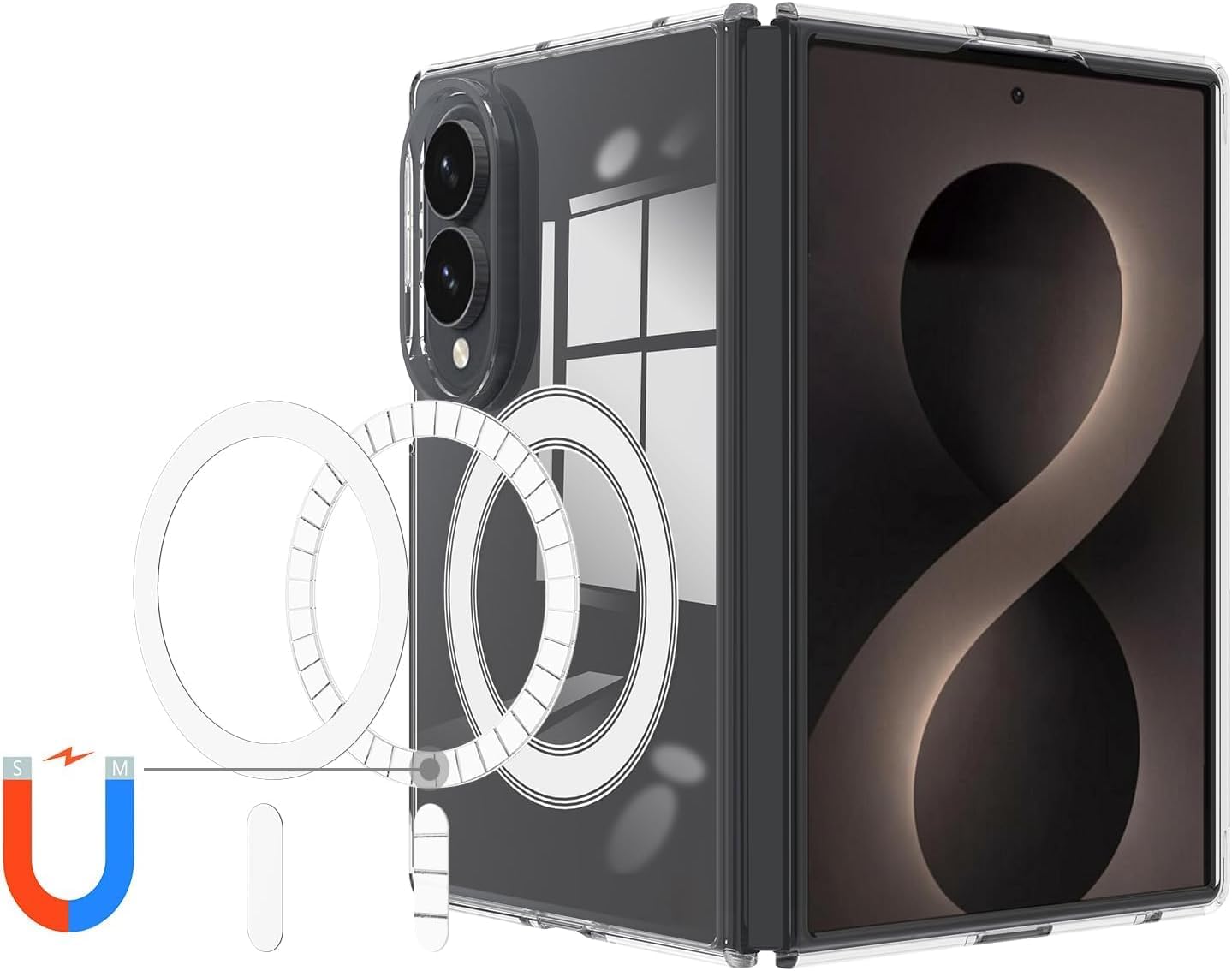 Ultra Hybrid Magnetic Case for New Samsung Galaxy Z Fold 8 5G (2026), Crystal Clear Shockproof Cover |Camera Guard| Hard PC Back | Wireless Charging