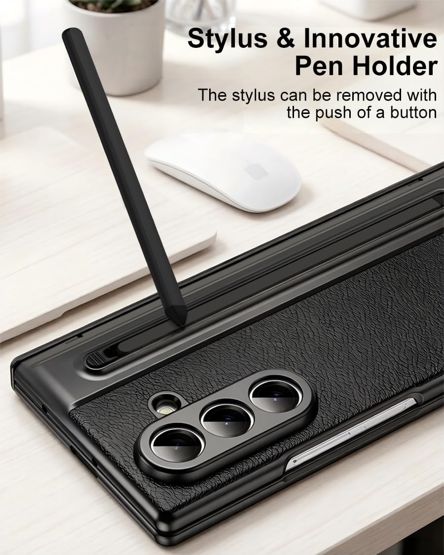 Flex Armor Leather Hinge Protection + S Pen Case Compatible with Samsung Galaxy Z Fold 8 Ultra