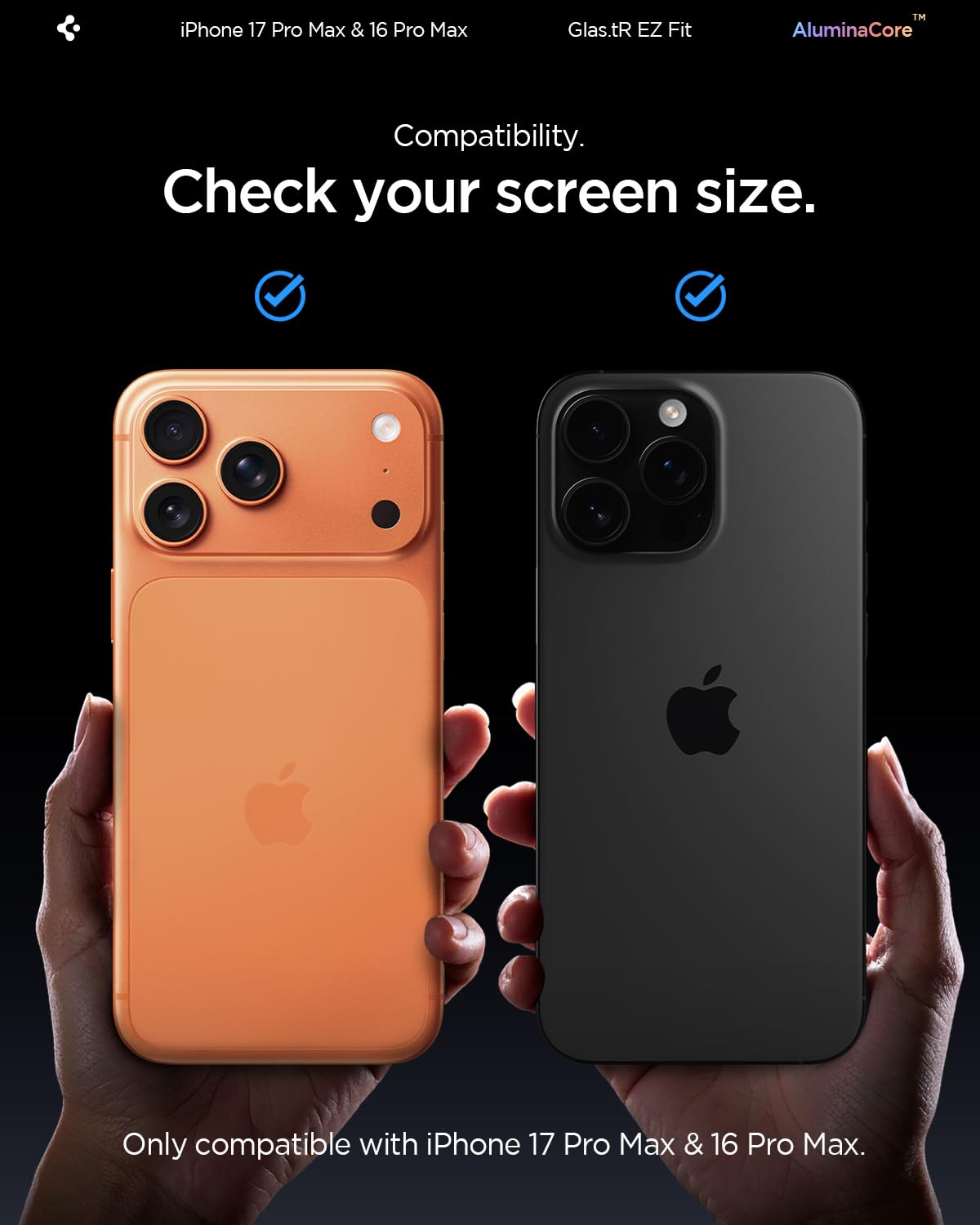 Spigen EZ Fit Tempered Glass Screen Protector Guard For iPhone 17 Pro Max / 16 Pro Max [2 Pack]