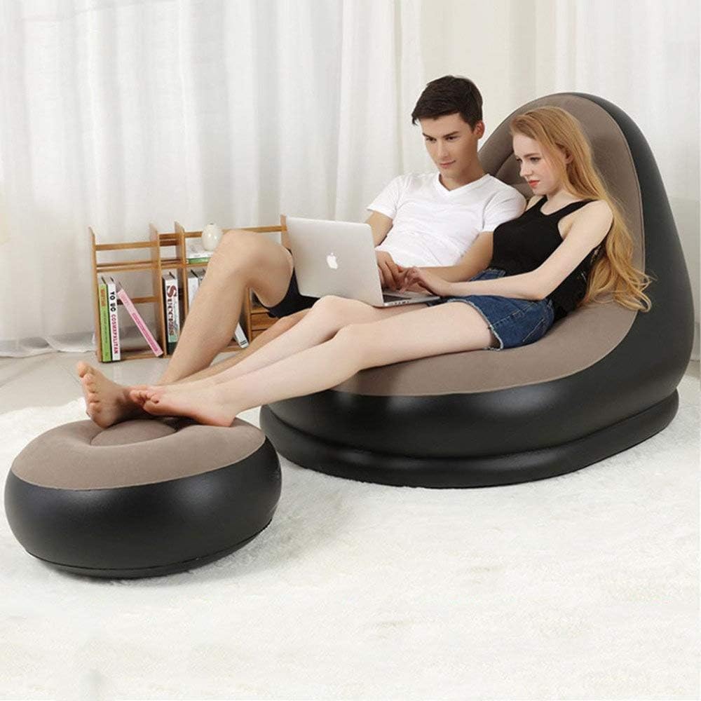 FlexArmor Premium Inflatable Lounge Chair with Foot Stool & Air Pump