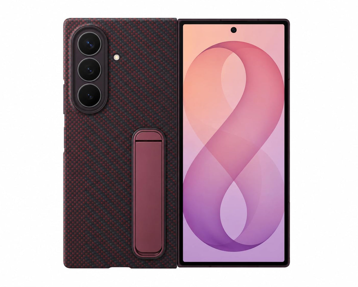 Ultra Hybrid Compatiible with New Samsung Galaxy Z Fold 8 Ultra Case with Stand (2026) Official Carbon Shield Phone, Sleek, Tough, Durable, Ultraslim, Free 2 Screen Protector, Black