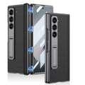 Ultra Hybrid Luxury Leather Case for Samsung Galaxy Z Fold 6 Case – with Kickstand. Includes Free Tempered Glass Screen Protector Comfortable Grip, Scratch Resistant (Black)