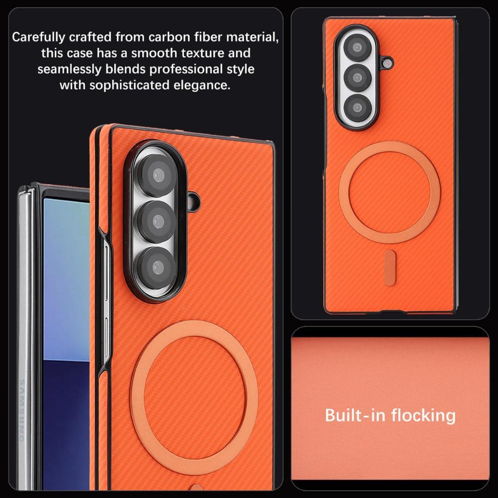 Carbon Fiber Armor Case for Samsung Galaxy Z Fold 7 – MagSafe Compatible Full Protection