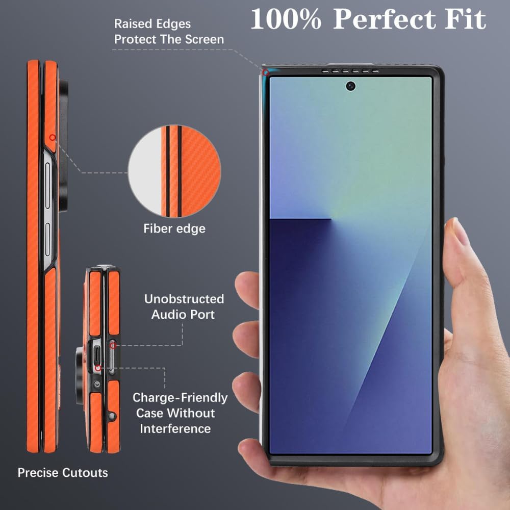 Carbon Fiber Armor Case for Samsung Galaxy Z Fold 7 – MagSafe Compatible Full Protection