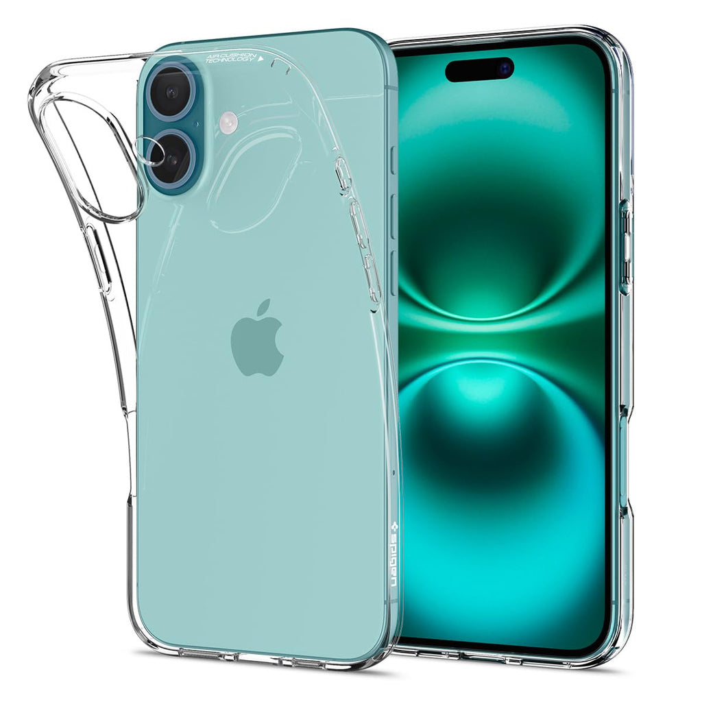Spigen Liquid Crystal Back Cover Case for iPhone 16, Clear Transparent, Flexible Protection - TPU | Crystal Clear