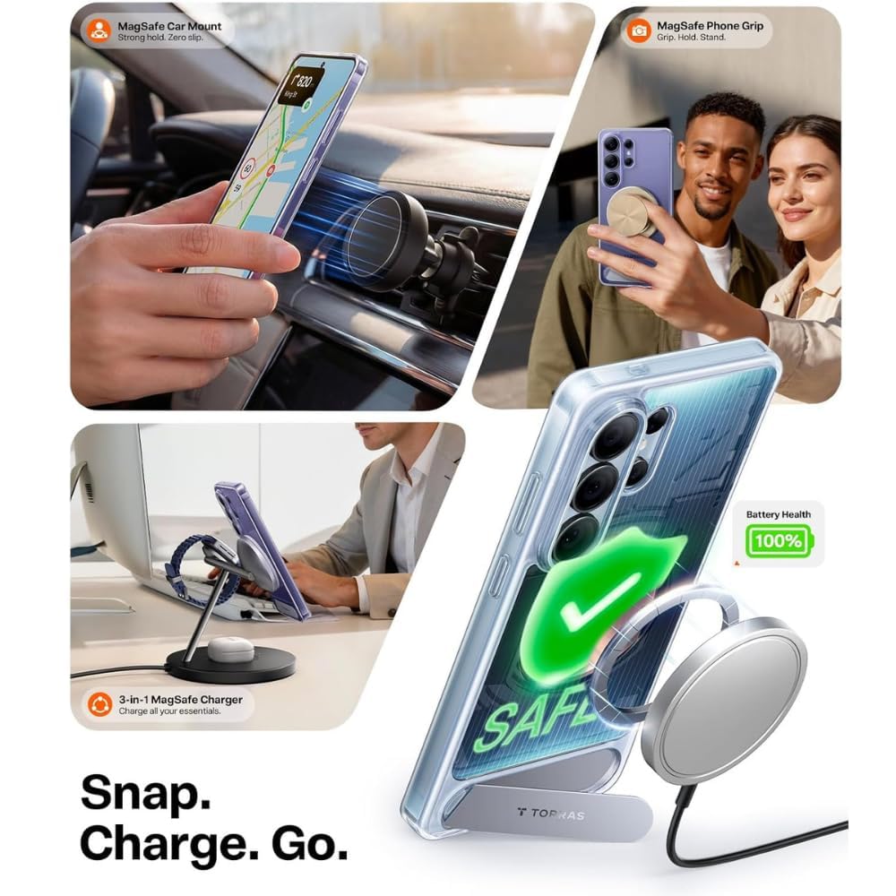 Magnetic Kickstand Clear Case for Samsung Galaxy S26 Ultra – Shockproof Protection & Anti-Scratch Design