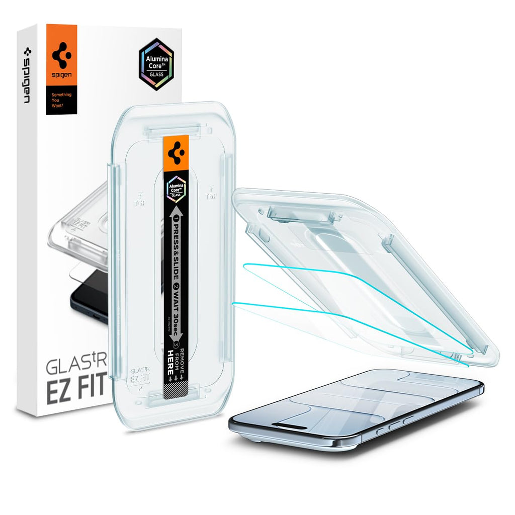 Spigen EZ Fit Tempered Glass Screen Protector Guard For iPhone 17 Pro Max / 16 Pro Max [2 Pack]