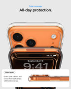 Spigen Ultra Hybrid MagFit Back Cover Case for iPhone 17 Pro, Clear Transparent, MagSafe Compatible - Polycarbonate + TPU | Clear Orange