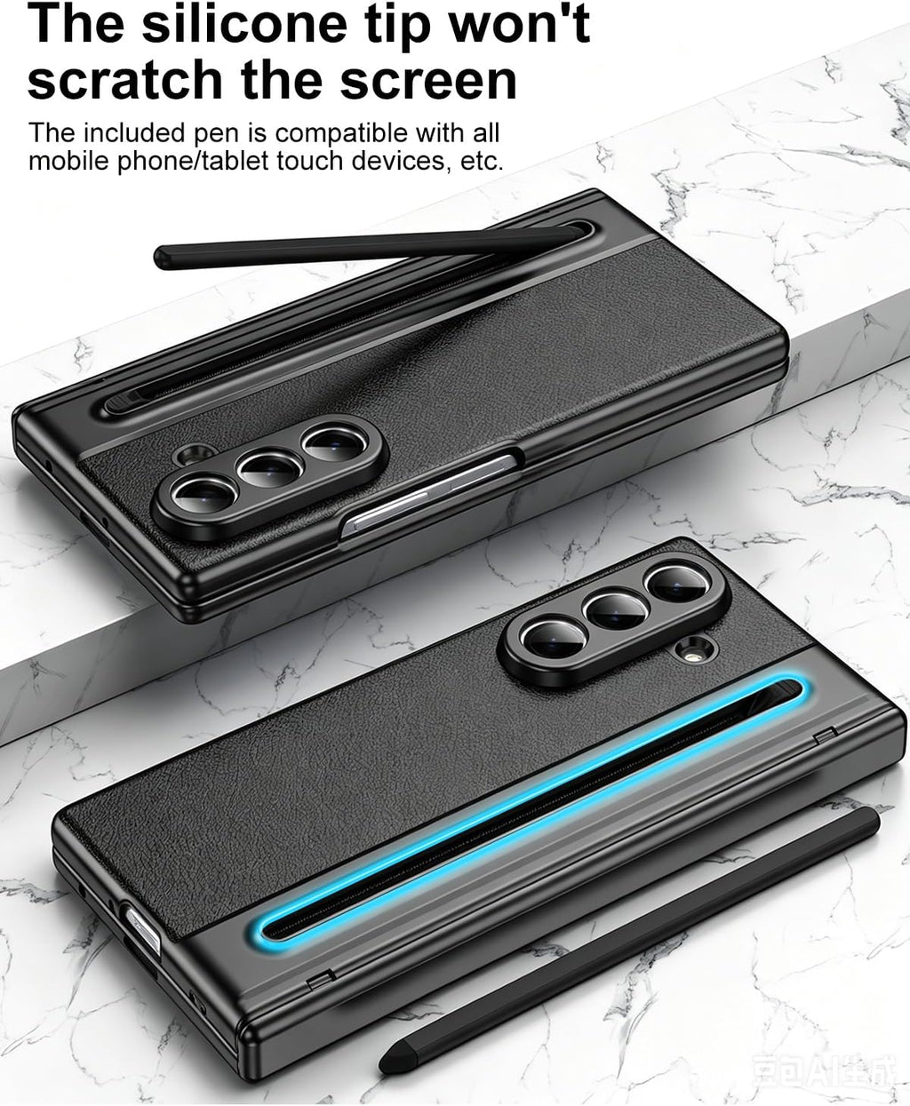 Flex Armor Leather Hinge Protection + S Pen Case Compatible with Samsung Galaxy Z Fold 8 Ultra