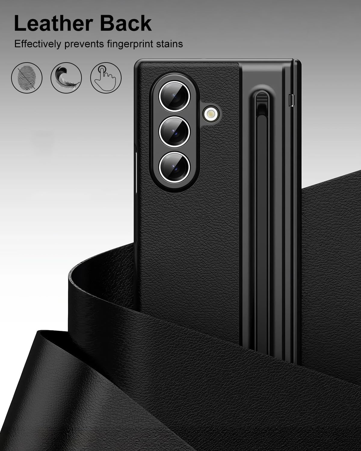 Flex Armor Leather Hinge Protection + S Pen Case Compatible with Samsung Galaxy Z Fold 8 Ultra