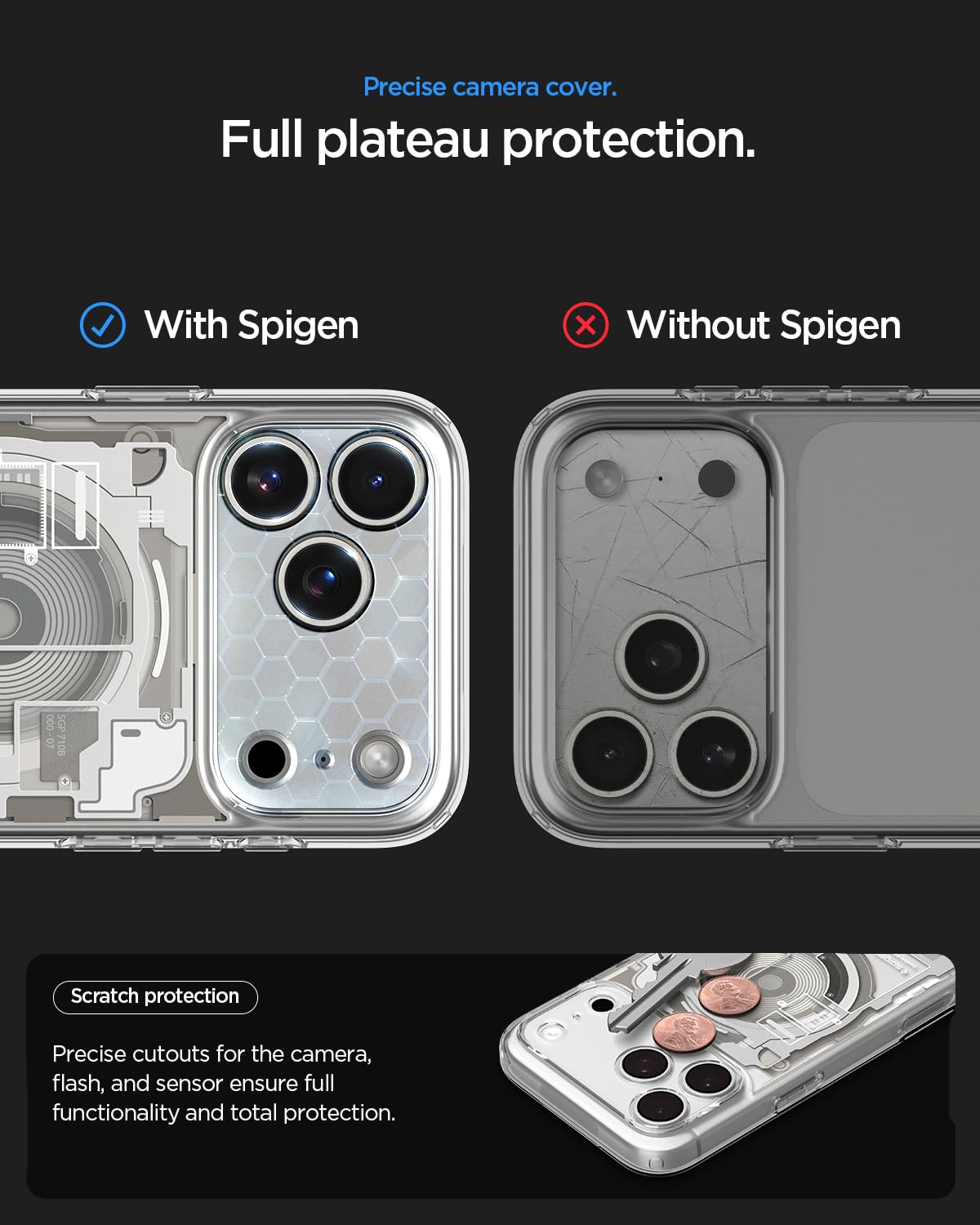 Spigen Ultra Hybrid MagFit Back Cover Case for iPhone 17 Pro, MagSafe Compatible, Air Cushion Technology - Polycarbonate + TPU | Zero One Natural Titanium