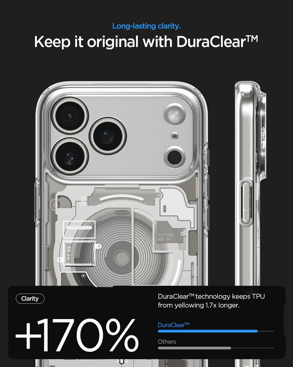 Spigen Ultra Hybrid MagFit Back Cover Case for iPhone 17 Pro, MagSafe Compatible, Air Cushion Technology - Polycarbonate + TPU | Zero One Natural Titanium