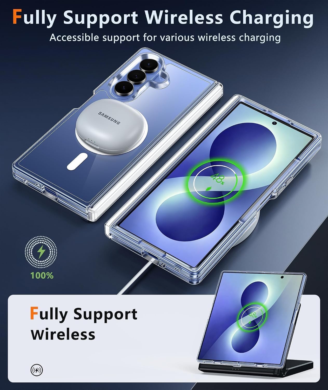 Flex Armor Magnetic Crystal Clear Case Compatible with Samsung Galaxy Z Fold 8 Ultra| Clear
