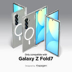 Spigen Ultra Hybrid Pro MagFit | Samsung Galaxy Z Fold7 Case [MagSafe] [Transparent] [Hinge Protection] Galaxy Z Fold 7 Back Cover | TPU+PC - Clear White