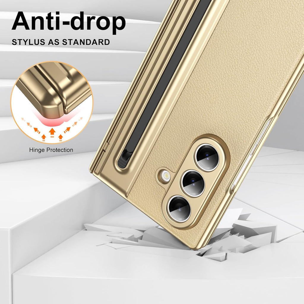 Flex Armor Z Fold 7 Luxury Leather Case | Hinge Protection, Kickstand, S Pen Holder