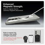 Spigen Ultra Hybrid Pro MagFit | Samsung Galaxy Z Fold7 Case [MagSafe] [Transparent] [Hinge Protection] Galaxy Z Fold 7 Back Cover | TPU+PC - Clear White