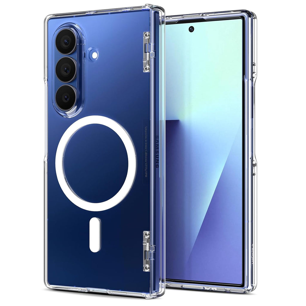 Spigen Ultra Hybrid Pro MagFit | Samsung Galaxy Z Fold7 Case [MagSafe] [Transparent] [Hinge Protection] Galaxy Z Fold 7 Back Cover | TPU+PC - Clear White