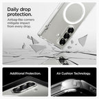 Spigen Ultra Hybrid Pro MagFit | Samsung Galaxy Z Fold7 Case [MagSafe] [Transparent] [Hinge Protection] Galaxy Z Fold 7 Back Cover | TPU+PC - Clear White