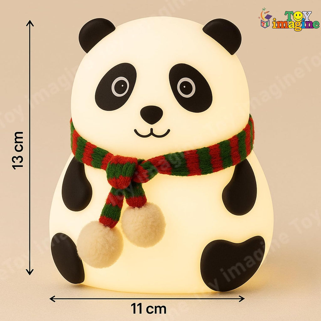 Toy Imagine Panda Night Light for Kids – Soft Silicone LED Lamp with Tap Control | Rechargeable, Multi-Color Light Modes, Non-Slip Base | Nursery Bedside Light for Baby Room, Toddlers & Gift Use