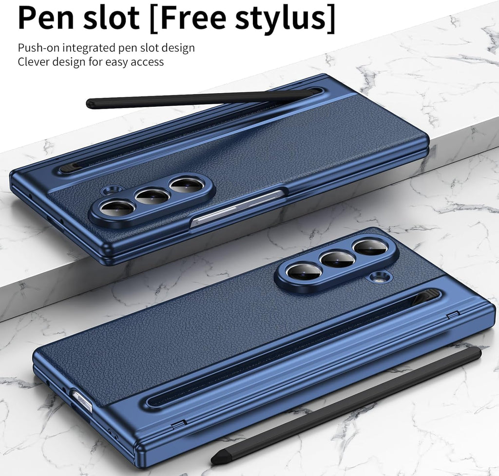 Flex Armor Z Fold 7 Luxury Leather Case | Hinge Protection, Kickstand, S Pen Holder