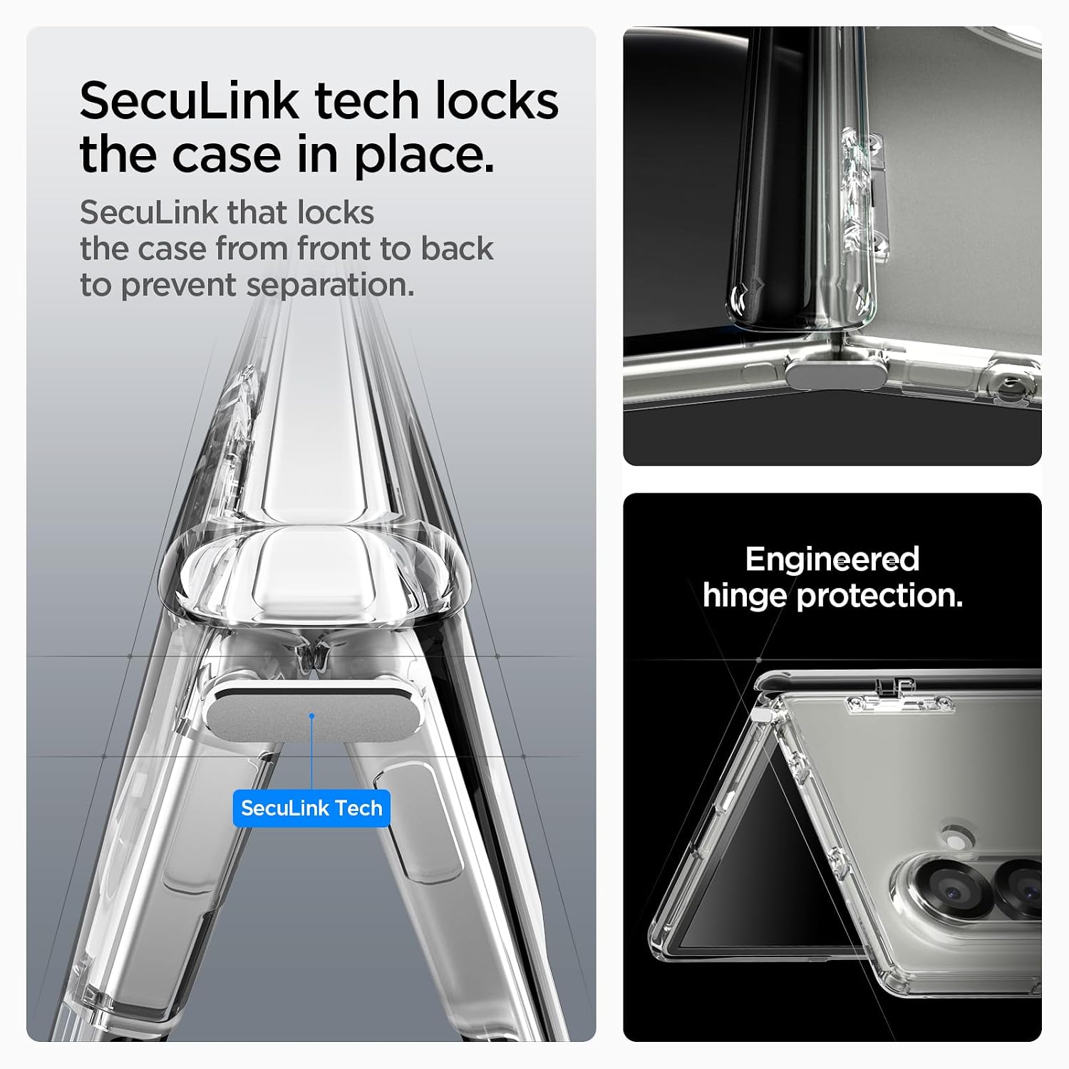 Spigen Ultra Hybrid Pro MagFit | Samsung Galaxy Z Fold7 Case [MagSafe] [Transparent] [Hinge Protection] Galaxy Z Fold 7 Back Cover | TPU+PC - Clear White