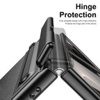 Ultra Hybrid Premium Luxury Leather Case for Samsung Galaxy Z Fold 8 (2026) | Hinge Protection Kickstand + S Pen + Tempered Glass | Slim | Scratch Resistant for Fold 8 Back Cover, Black