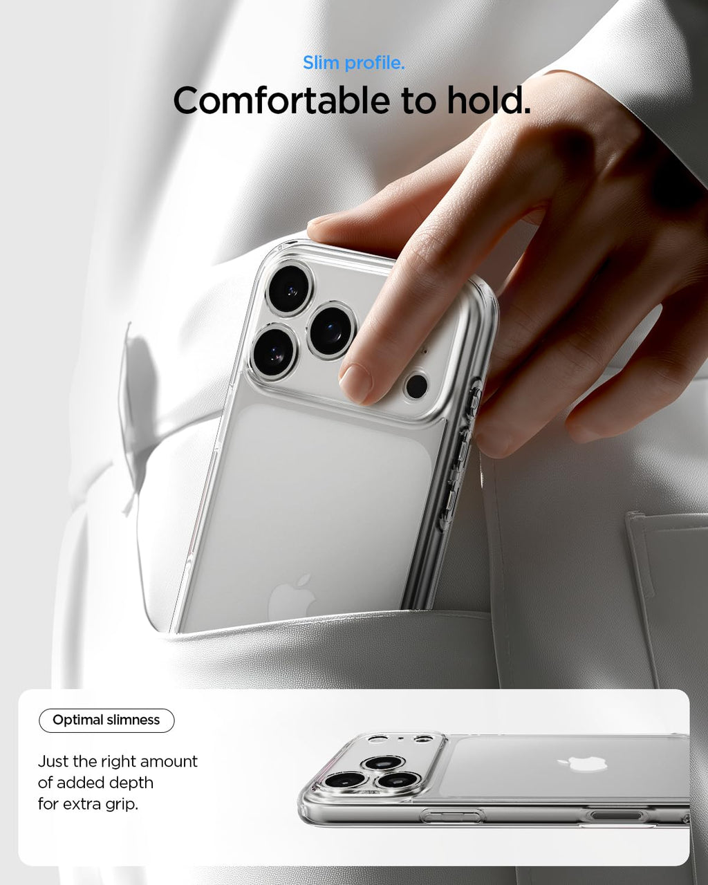 Spigen Ultra Hybrid Back Cover Case Compatible with iPhone 17 Pro (TPU + Poly Carbonate | Crystal Clear)