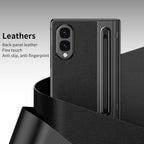 Ultra Hybrid Premium Luxury Leather Case for Samsung Galaxy Z Fold 8 (2026) | Hinge Protection Kickstand + S Pen + Tempered Glass | Slim | Scratch Resistant for Fold 8 Back Cover, Black