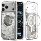 Spigen Ultra Hybrid MagFit Back Cover Case for iPhone 17 Pro, MagSafe Compatible, Air Cushion Technology - Polycarbonate + TPU | Zero One Natural Titanium