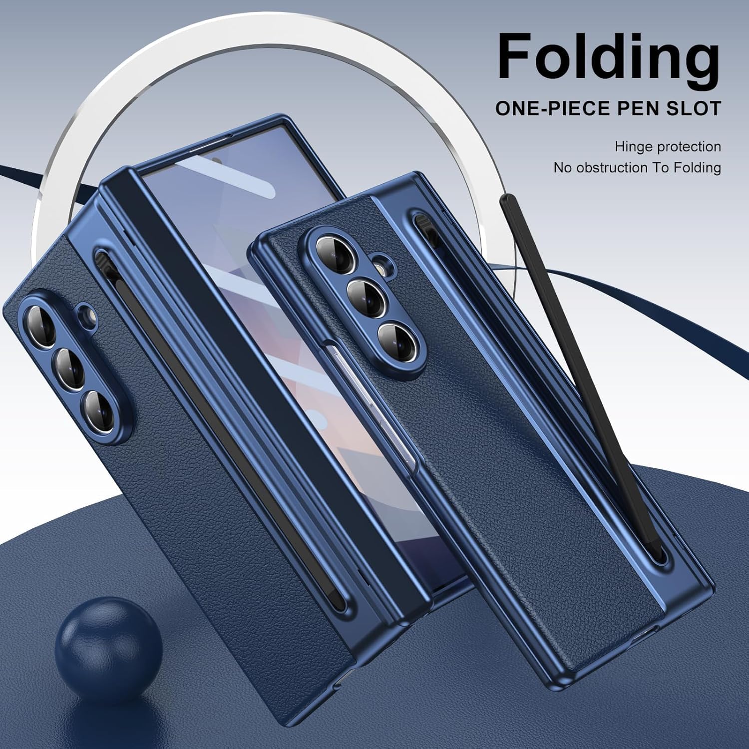 Flex Armor Z Fold 7 Luxury Leather Case | Hinge Protection, Kickstand, S Pen Holder