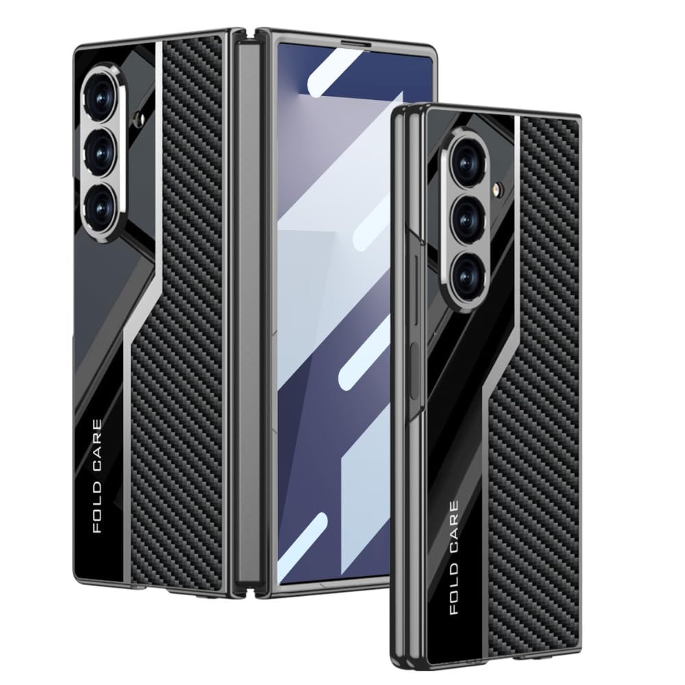 FlexArmor Ultra Hybrid Leather Case for Samsung Galaxy Z Fold 7 | Built-In Glass Screen Protector, Magnetic Charging & Camera Protection