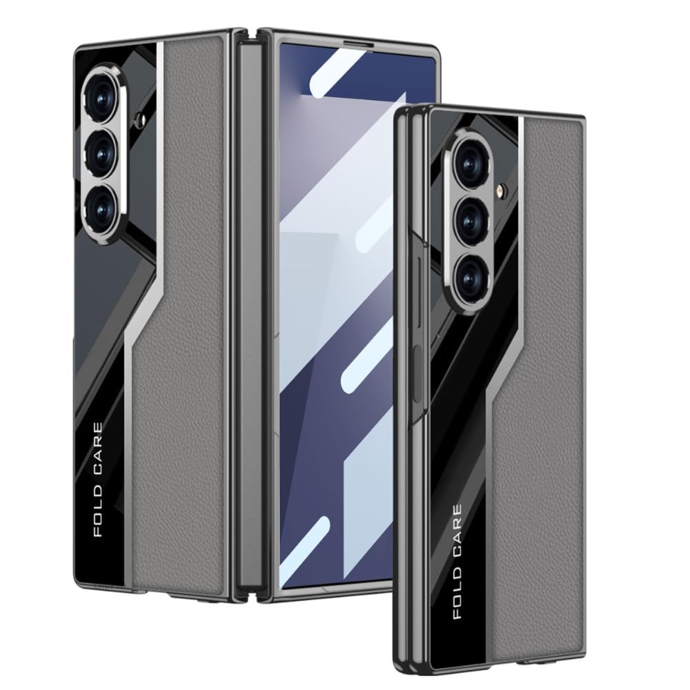 FlexArmor Ultra Hybrid Leather Case for Samsung Galaxy Z Fold 7 | Built-In Glass Screen Protector, Magnetic Charging & Camera Protection