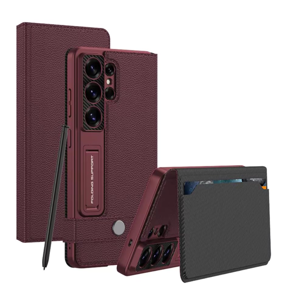 Samsung Galaxy S26 Ultra Premium Leather Wallet Case | Magnetic Flip Cover with Card Slots & Stand