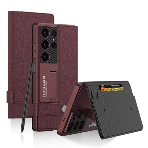 Samsung Galaxy S25 Ultra Premium Leather Wallet Case | Magnetic Flip Cover with Card Slots & Stand (Copy)
