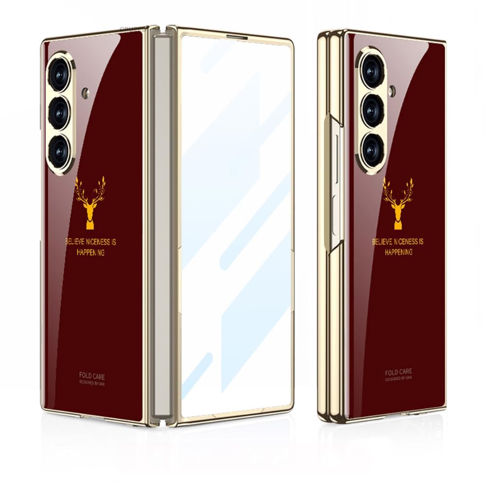 FlexArmor StagGlass Series Case for Samsung Galaxy Z Fold 7 | 9H Tempered Glass Back & Shockproof Protection